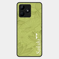 Customized luxury Mint Green leaves Glossy Metal Case Cover For Realme C53