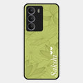 Customized luxury Mint Green leaves Glossy Metal Case Cover For Realme P3 Lite 5G