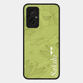 Customized luxury Mint Green leaves Glossy Metal Case Cover For Redmi 11 Prime 4G