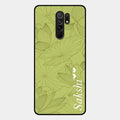 Customized luxury Mint Green leaves Glossy Metal Case Cover For Redmi 9 Prime