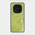 Customized luxury Mint Green leaves Glossy Metal Case Cover For Redmi Note 14 Pro 5G