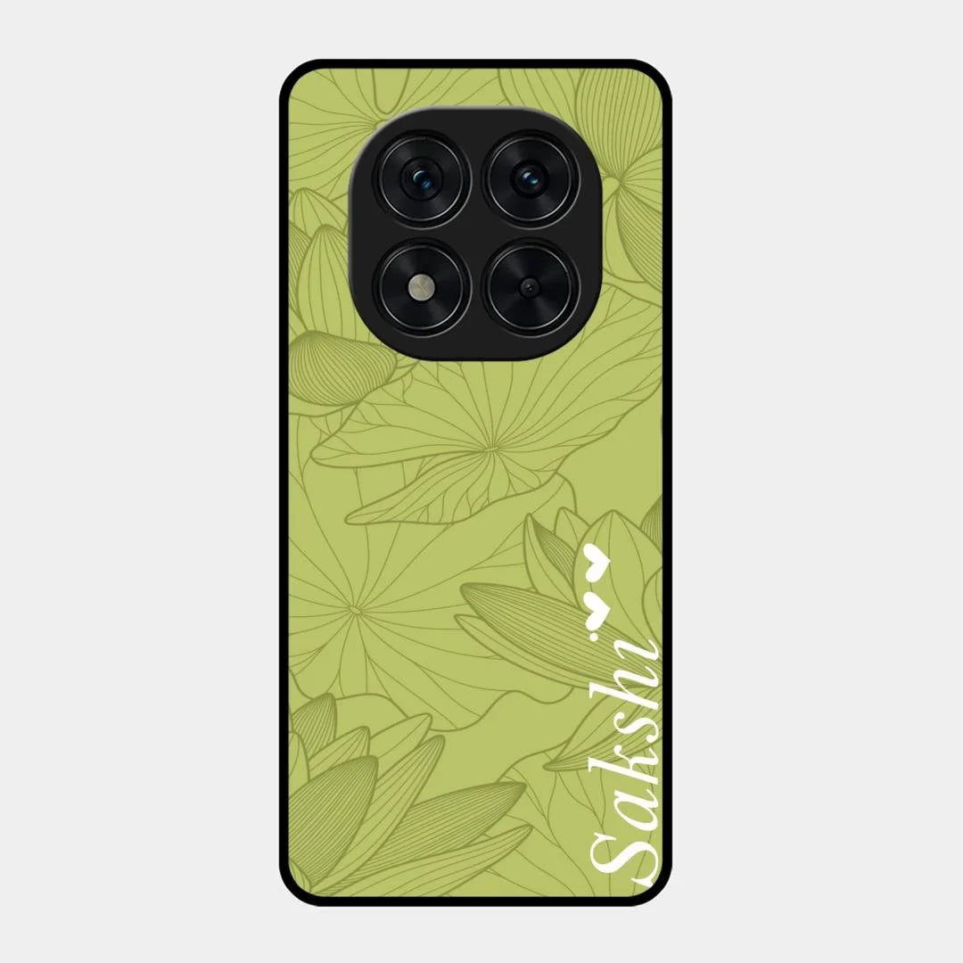 Customized luxury Mint Green leaves Glossy Metal Case Cover For Redmi Note 15 Pro Plus 5G