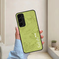 Customized luxury Mint Green leaves Glossy Metal Case Cover For Samsung - ShopOnCliQ