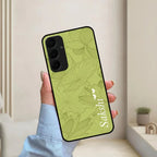 Customized luxury Mint Green leaves Glossy Metal Case Cover For Samsung - ShopOnCliQ