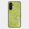 Customized luxury Mint Green leaves Glossy Metal Case Cover For Samsung Galaxy A17 5G