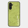 Customized luxury Mint Green leaves Glossy Metal Case Cover For Samsung Galaxy F16 5G