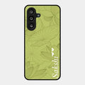 Customized luxury Mint Green leaves Glossy Metal Case Cover For Samsung Galaxy F56 5G