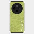 Customized luxury Mint Green leaves Glossy Metal Case Cover For Vivo T4 5G