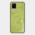 Customized luxury Mint Green leaves Glossy Metal Case Cover For Vivo V20
