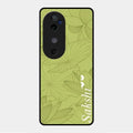 Customized luxury Mint Green leaves Glossy Metal Case Cover For Vivo V40 5G