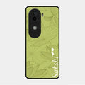 Customized luxury Mint Green leaves Glossy Metal Case Cover For Vivo V40E 5G