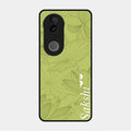 Customized luxury Mint Green leaves Glossy Metal Case Cover For Vivo V50 5G