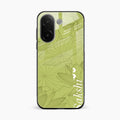 Customized luxury Mint Green leaves Glossy Metal Case Cover For Vivo V60e 5G