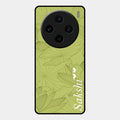 Customized luxury Mint Green leaves Glossy Metal Case Cover For Vivo X100 5G