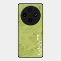 Customized luxury Mint Green leaves Glossy Metal Case Cover For Vivo X100 Pro 5G