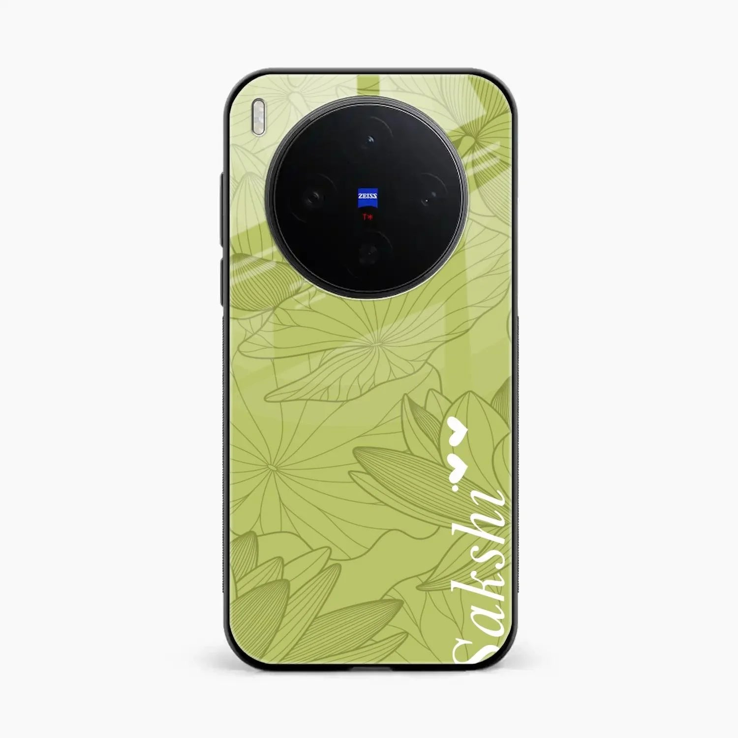 Customized luxury Mint Green leaves Glossy Metal Case Cover For Vivo X300 5G