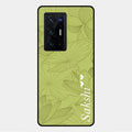 Customized luxury Mint Green leaves Glossy Metal Case Cover For Vivo X70 Pro Plus 5G