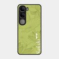 Customized luxury Mint Green leaves Glossy Metal Case Cover For Vivo Y300 5G