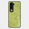 Customized luxury Mint Green leaves Glossy Metal Case Cover For Vivo Y400 5G