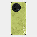 Customized luxury Mint Green leaves Glossy Metal Case Cover For Vivo Y58 5G