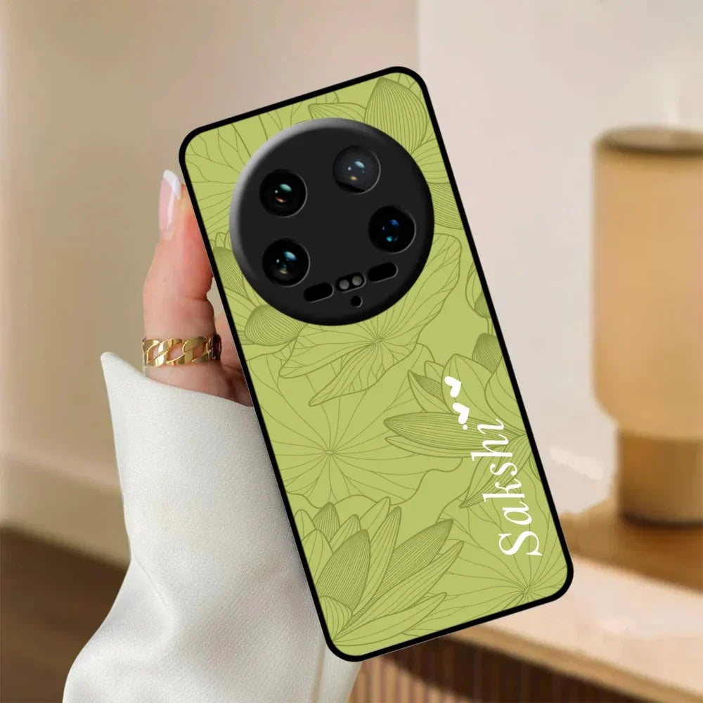 Customized luxury Mint Green leaves Glossy Metal Case Cover For Redmi - ShopOnCliQ