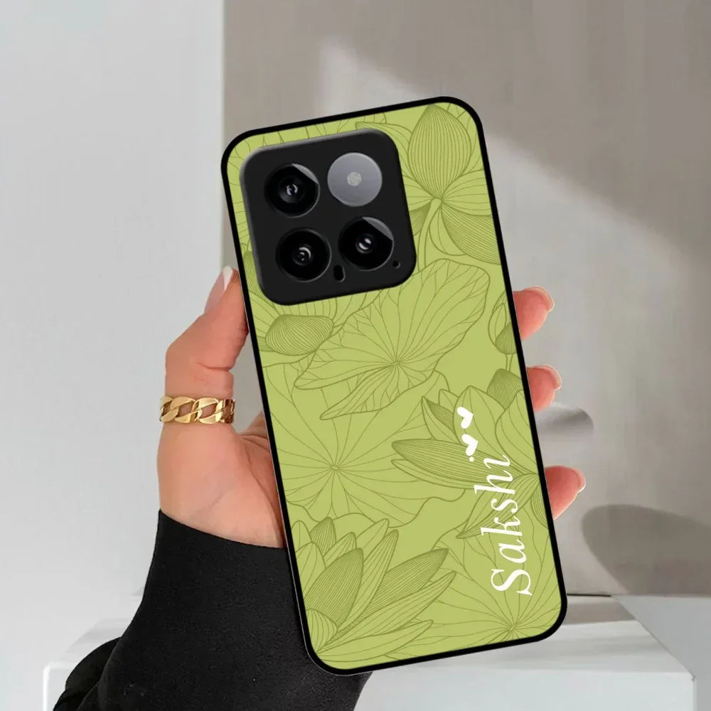 Customized luxury Mint Green leaves Glossy Metal Case Cover For Redmi - ShopOnCliQ