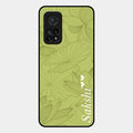 Customized luxury Mint Green leaves Glossy Metal Case Cover For Xiaomi Mi 10T Pro 5G