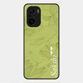 Customized luxury Mint Green leaves Glossy Metal Case Cover For Xiaomi Mi 11X 5G