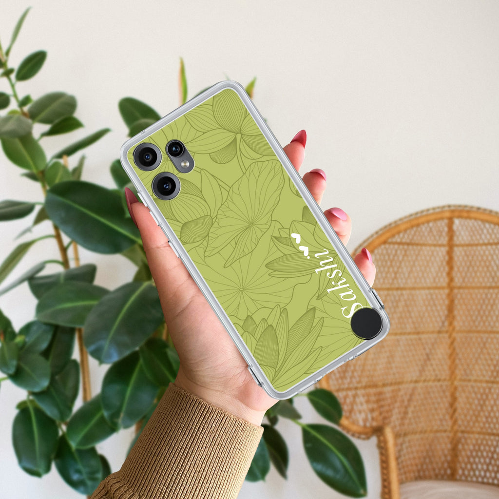 Customized luxury Mint Green leaves Anti Yellow Case For CMF by Nothing Phone 2 Pro
