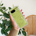 Customized luxury Mint Green leaves Transparent Silicon Case For Google Pixel 8 5G