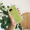 Customized luxury Mint Green leaves Transparent Silicon Case For Google Pixel 8a 5G