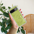 Customized luxury Mint Green leaves Transparent Silicon Case For Google Pixel 9