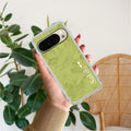 Customized luxury Mint Green leaves Transparent Silicon Case For Google Pixel 10 Pro