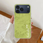 Customized luxury Mint Green leaves Anti Yellow Clear Case For iPhone 17 Pro