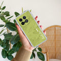 Customized luxury Mint Green leaves Transparent Silicon Case For iQOO 13 5G