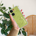Customized luxury Mint Green leaves Transparent Silicon Case For iQOO Neo 9 Pro 5G