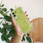 Customized luxury Mint Green leaves Transparent Silicon Case For iQOO - ShopOnCliQ
