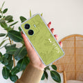 Customized luxury Mint Green leaves Transparent Silicon Case For iQOO Z6 Pro 5G