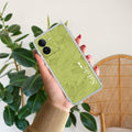 Customized luxury Mint Green leaves Transparent Silicon Case For iQOO Z9 5G