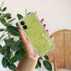Customized luxury Mint Green leaves Transparent Silicon Case For iQOO Z9 5G
