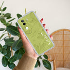 Customized luxury Mint Green leaves Transparent Silicon Case For iQOO Z9s 5G