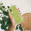 Customized luxury Mint Green leaves Transparent Silicon Case For Vivo V40e 5G