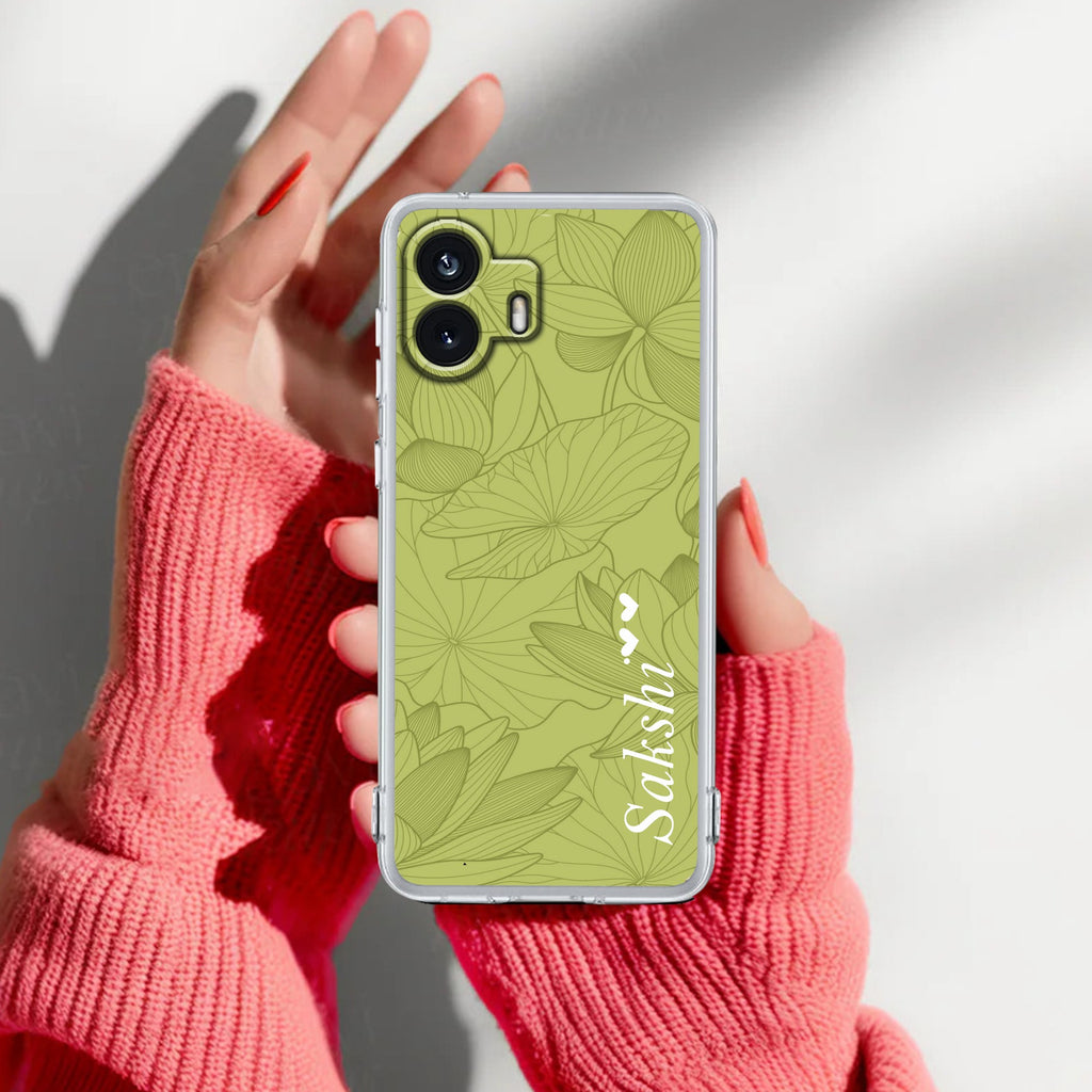 Customized luxury Mint Green leaves Anti Yellow Case For Nothing Phone 2