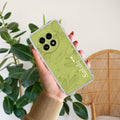 Customized luxury Mint Green leaves Transparent Silicon Case For OnePlus 13 5G