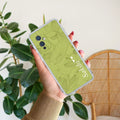 Customized luxury Mint Green leaves Transparent Silicon Case For OnePlus 9