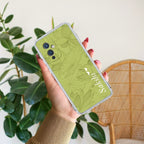Customized luxury Mint Green leaves Transparent Silicon Case For OnePlus 9