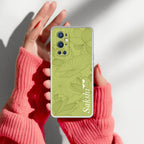 Customized luxury Mint Green leaves Transparent Silicon Case For OnePlus 9 Pro