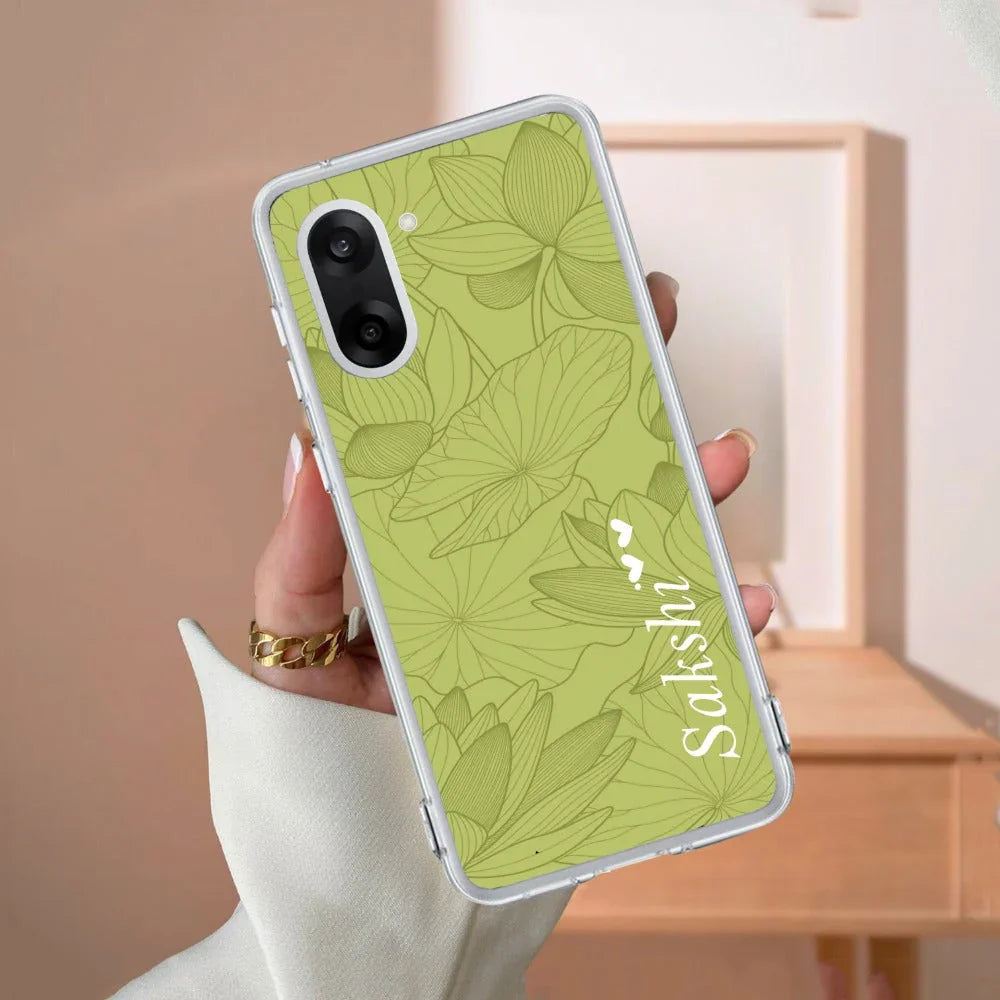Customized luxury Mint Green leaves Transparent Silicon Case For OnePlus - ShopOnCliQ