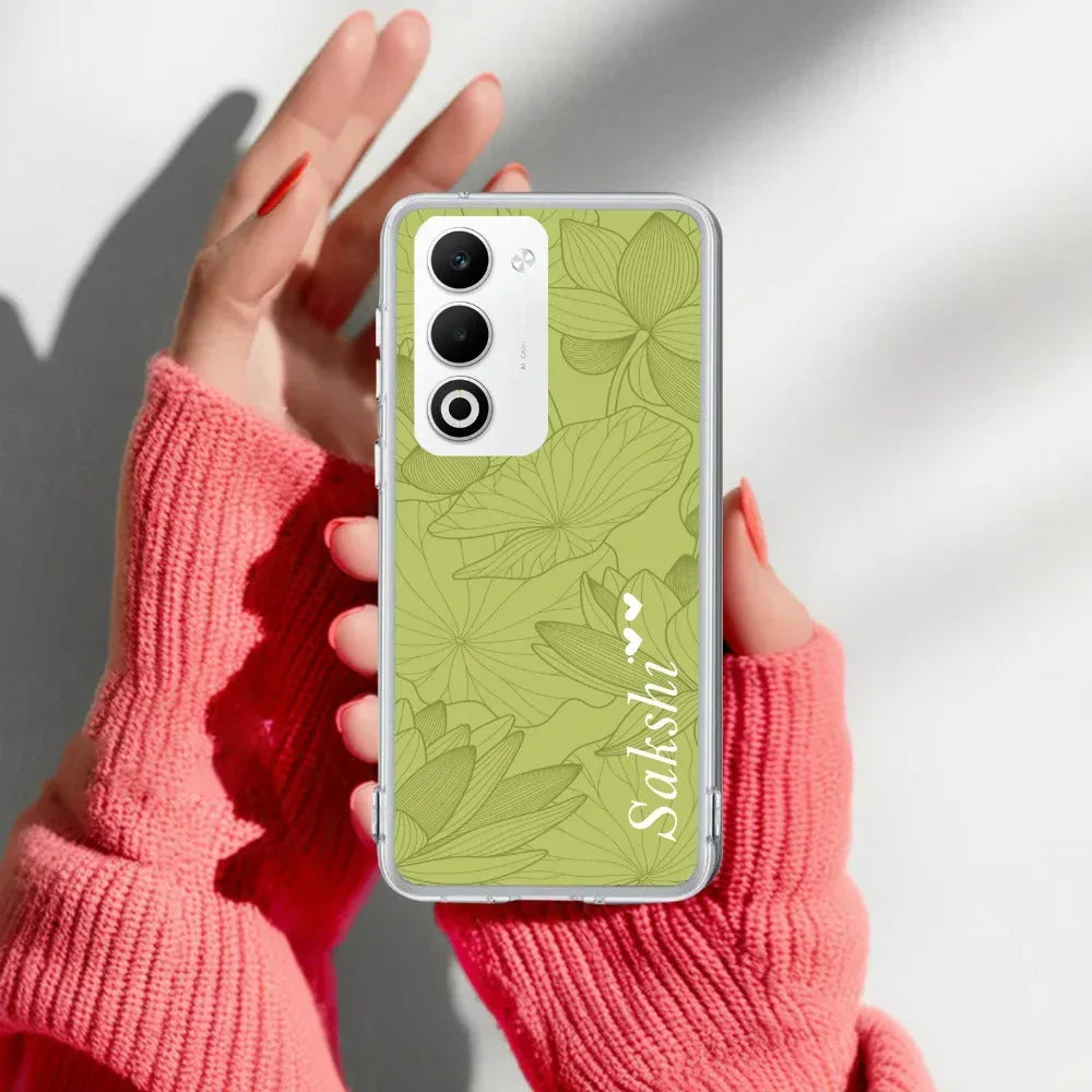 Customized luxury Mint Green leaves Anti Yellow Case For Oppo A5 5G