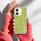 Customized luxury Mint Green leaves Anti Yellow Case For Oppo A5X 5G